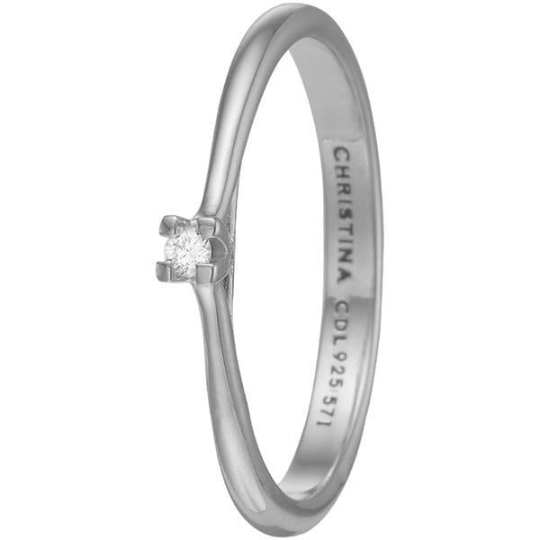 Model 6.1.A-59, klassisk solitaire ring med 0,03 ct labgrown diamant hos Guldsmykket.dk
